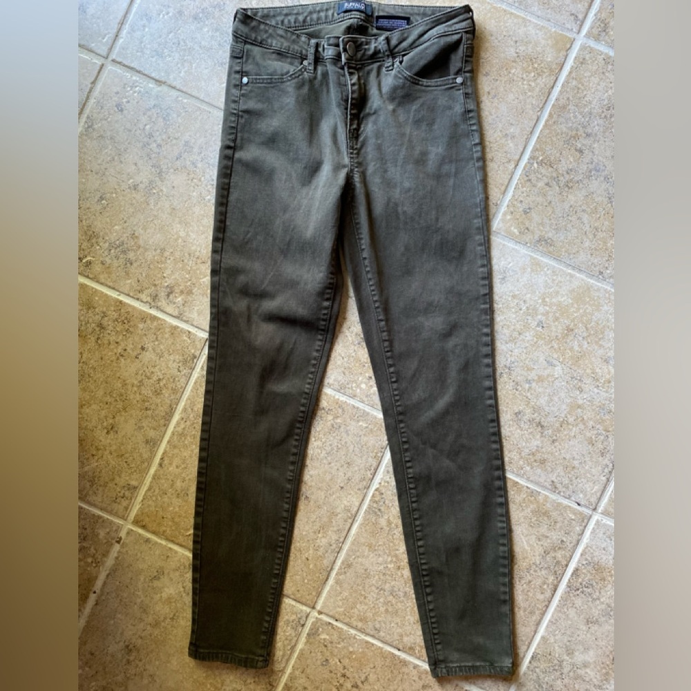 Buffalo by David Bitten - Olive color stretch low rise skinny jeans, Size: 4/27